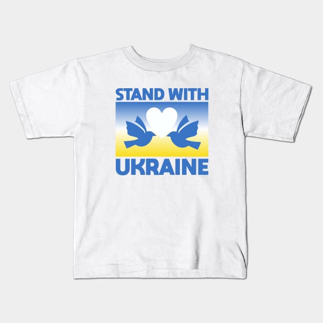 Stand with Ukraine Kids T-Shirt by Dale Preston Design